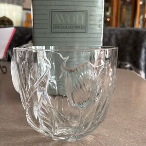 Vntg. AVON FINE COLLECTIBLES Crystal bowl.4.9”x5.6” tall. Never use.